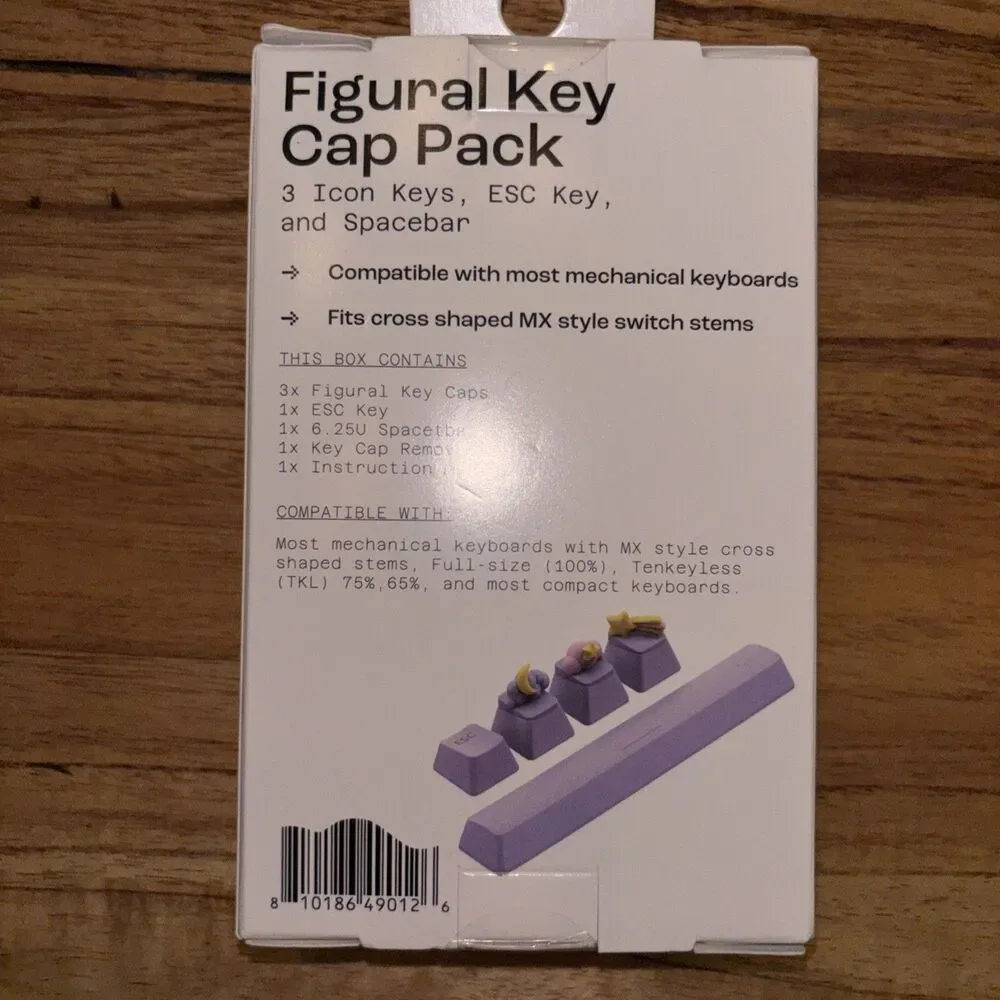 North Figural Key Cap 5 Pack-Keyboard Keycap-Purple Stars & Moon-New!